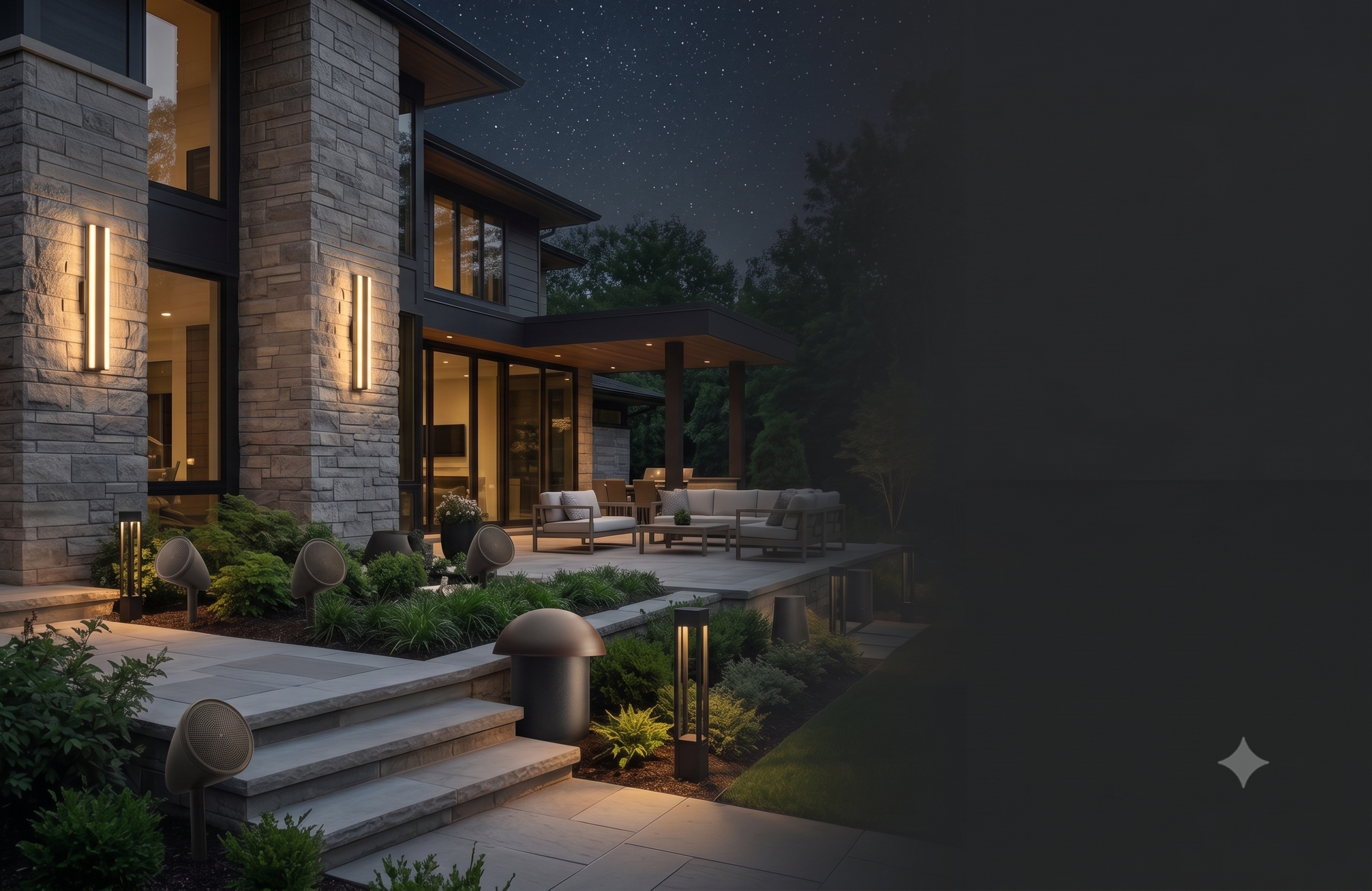 Outdoor Landscape Lighting and MartinLogan Speakers