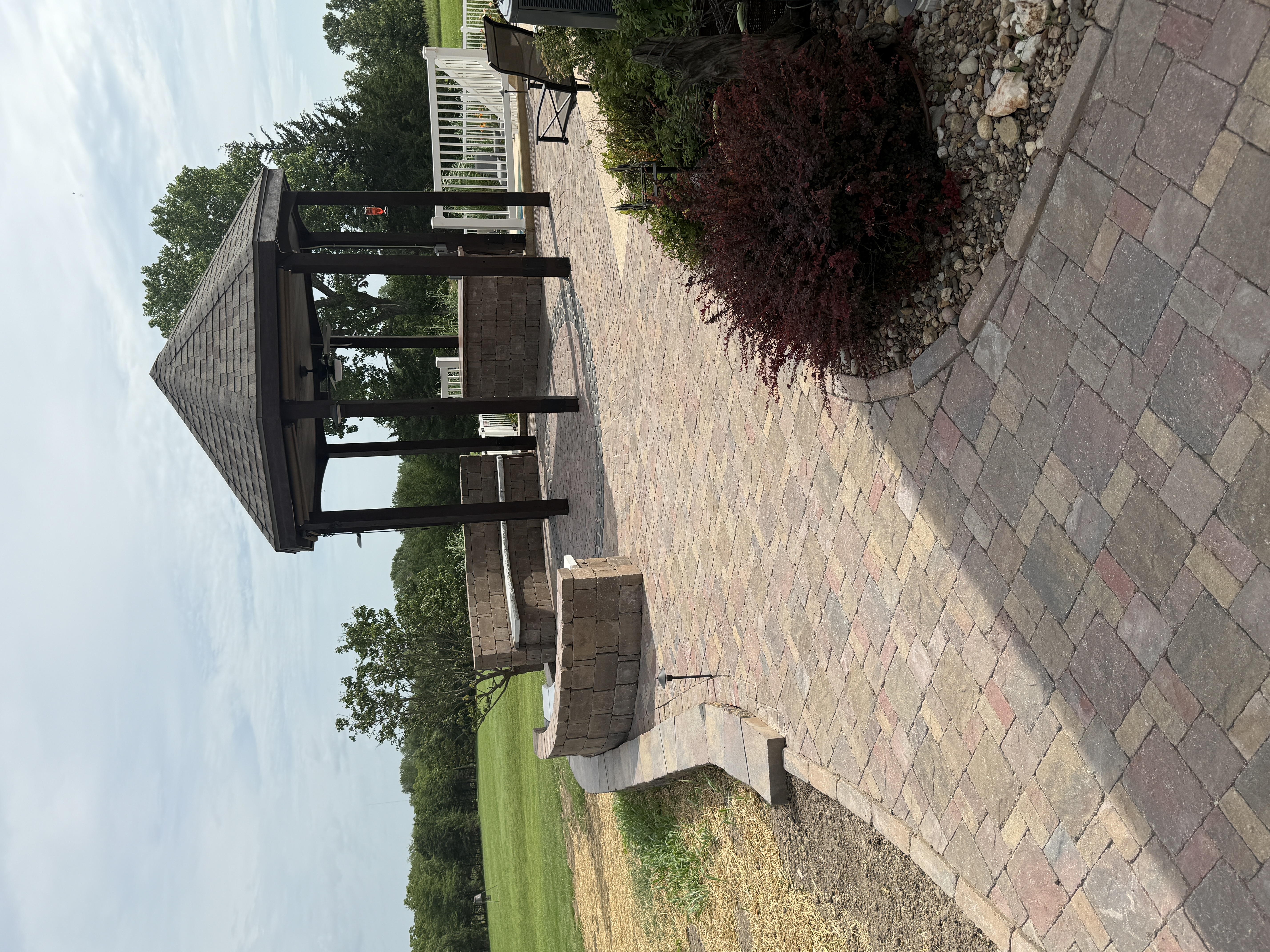 Finished paver patio after final cleanup