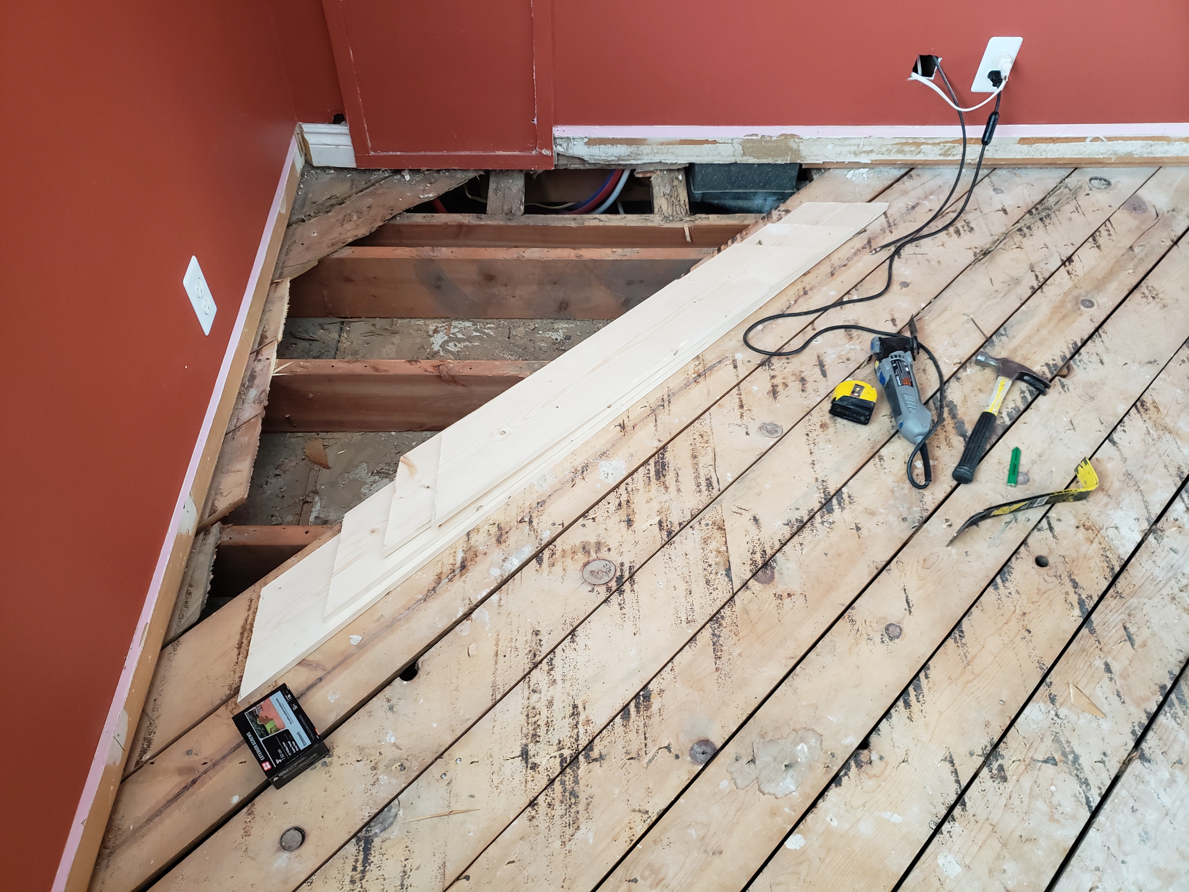 Flooring installation in progress by 1st Class Flooring