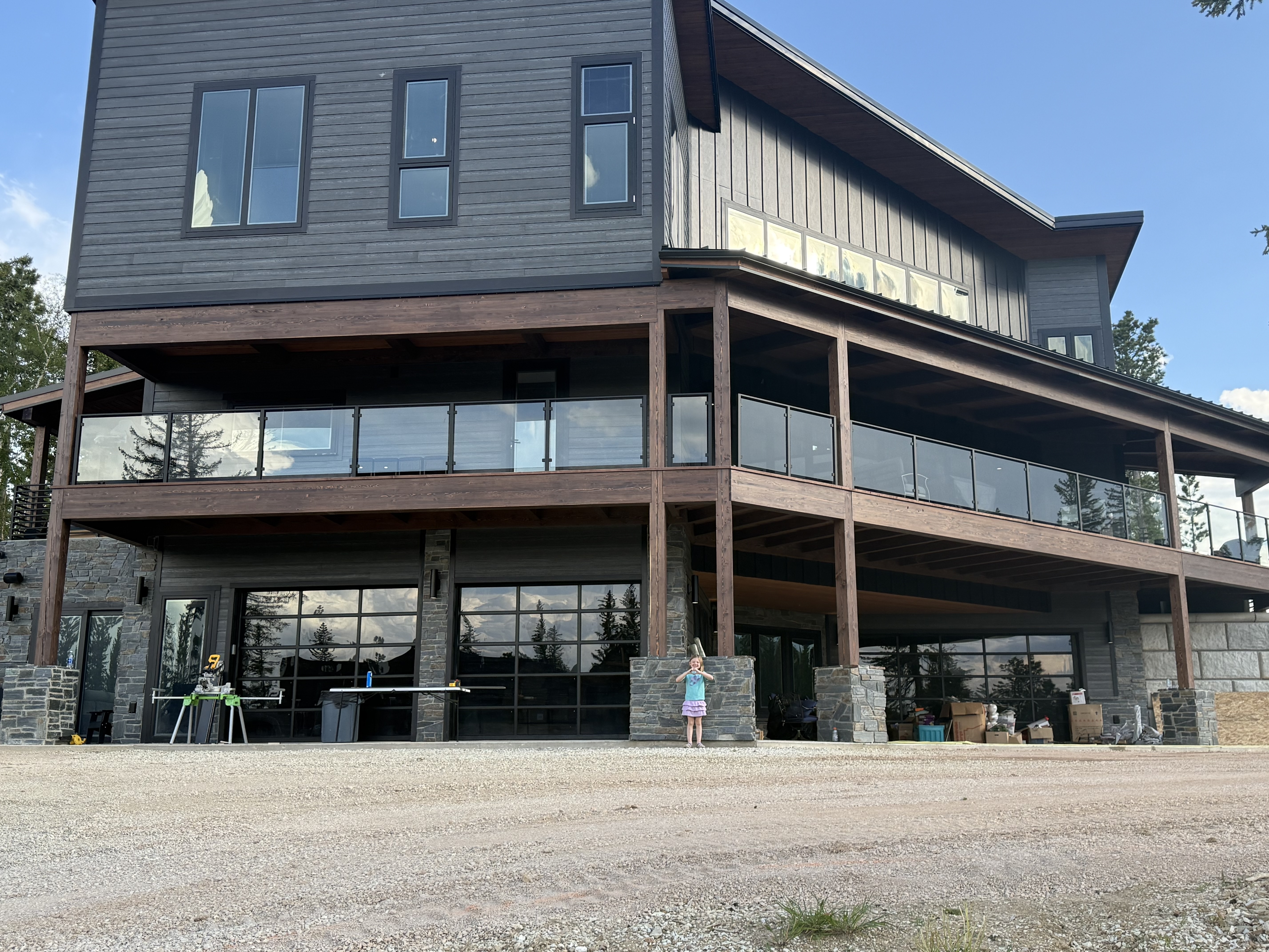 Heavy timber posts and beams on a Horstmann Homes commercial building in the Black Hills, South Dakota