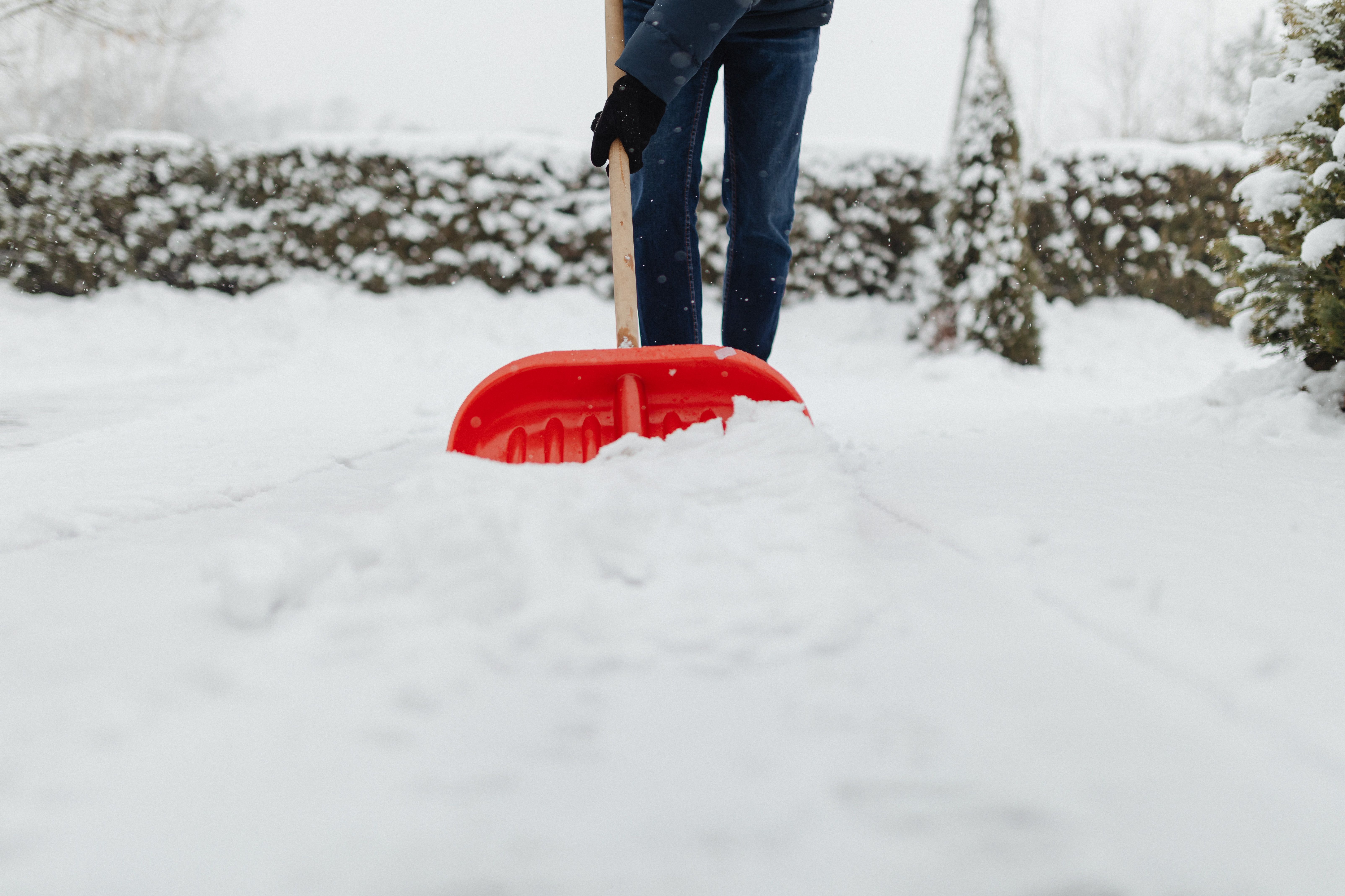 Snow cleared from a driveway