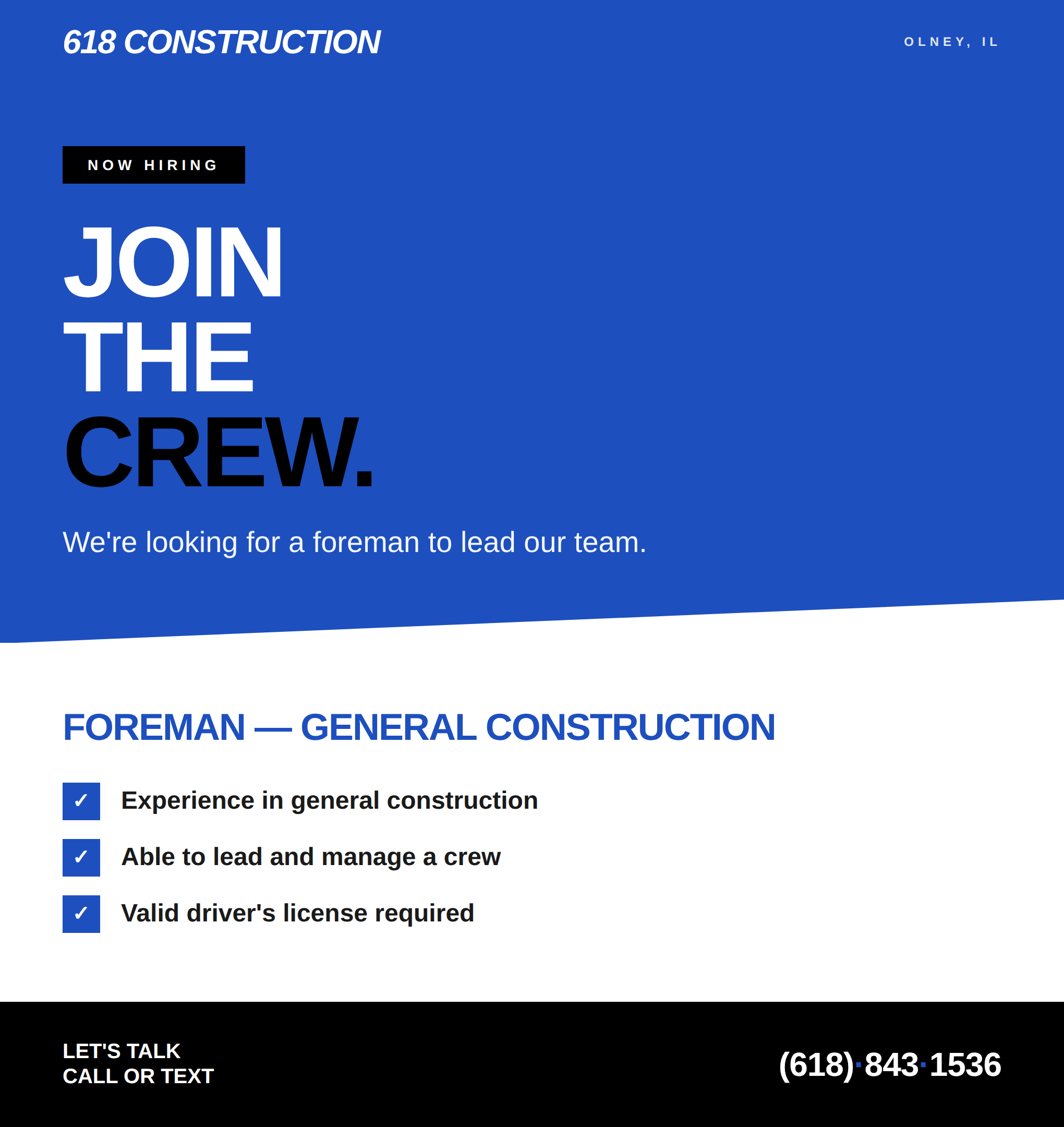  for 618 Construction in Olney, IL