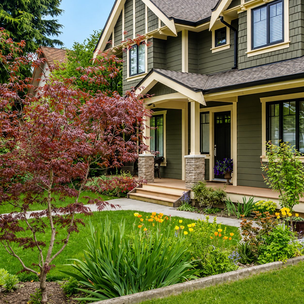 Maintained residential home and yard