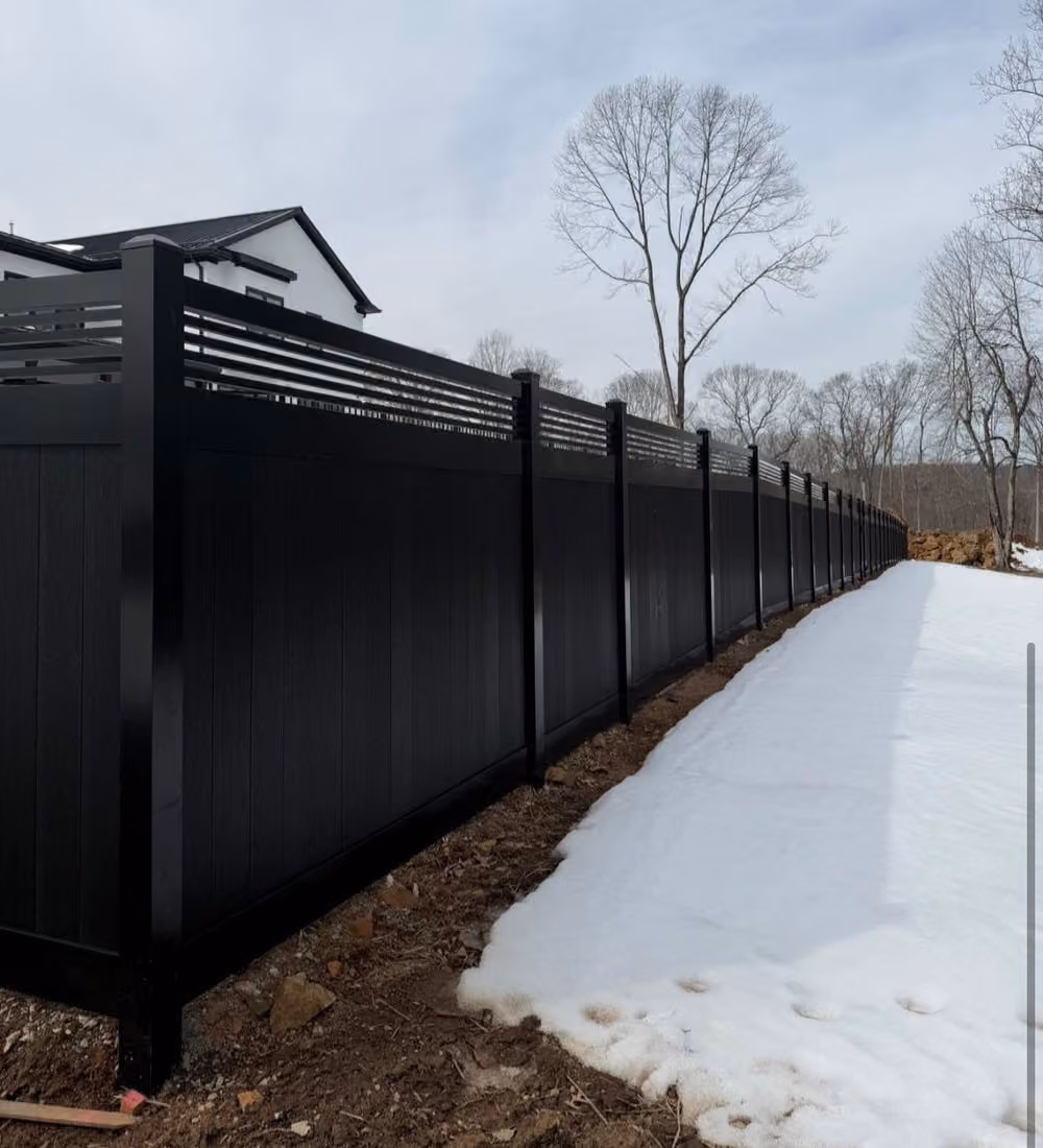 6ft Black Composite Privacy Fence Built to Match the House