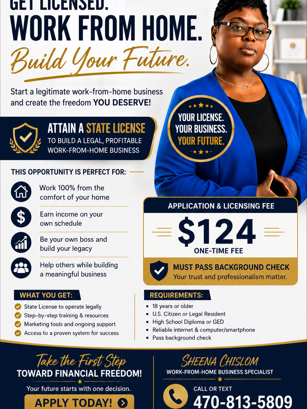 Sheena Chislom, work-from-home business specialist