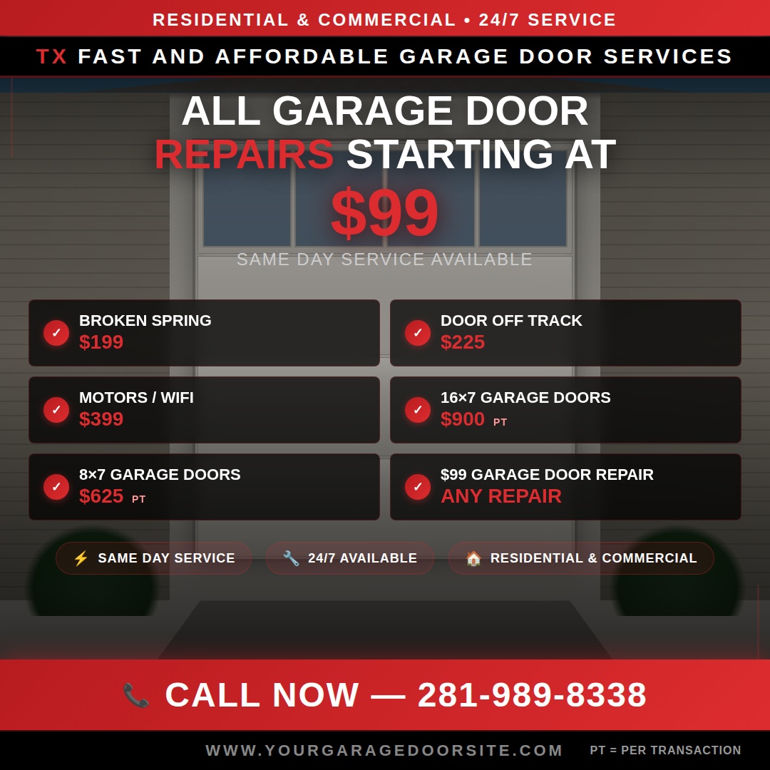  for Tx Fast And Affordable Garage Door Services in Houston, TX