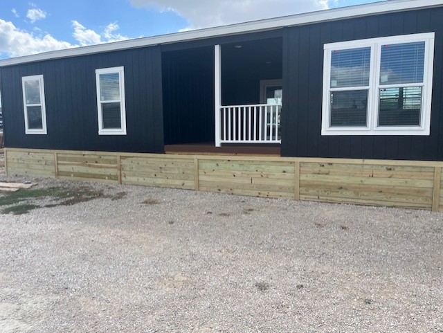 Finished wood skirting project near Joshua, TX