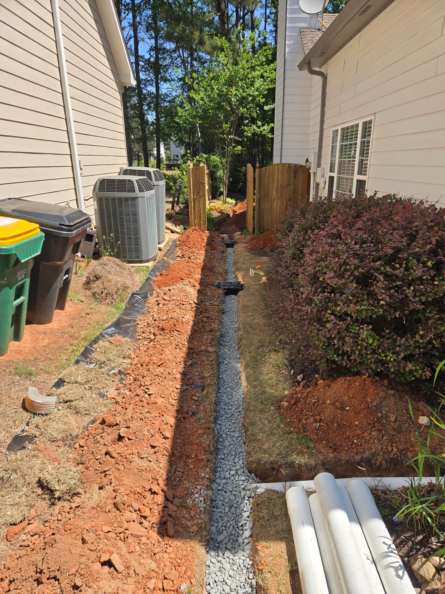 Dry Yard After French Drain System Installed