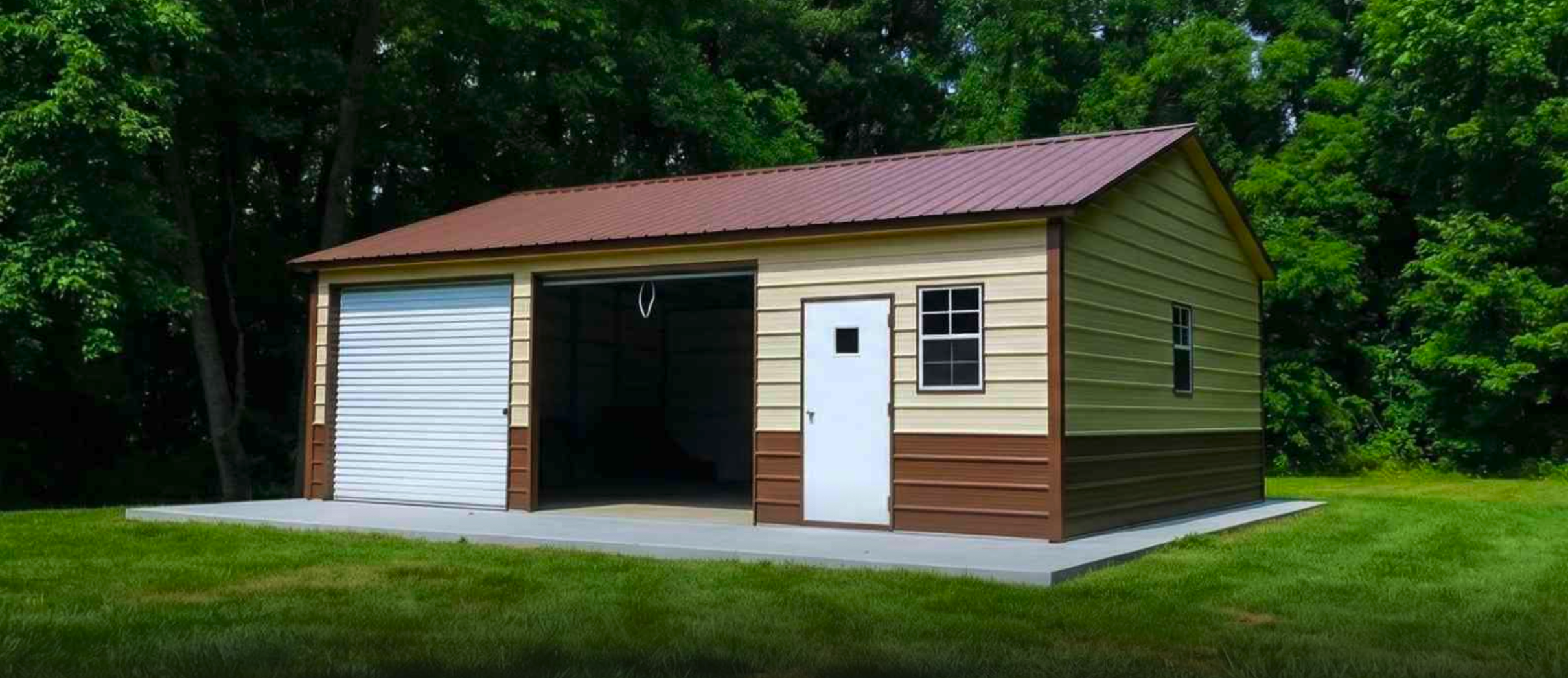 Starter - Spacious Two-Bay Metal Garage