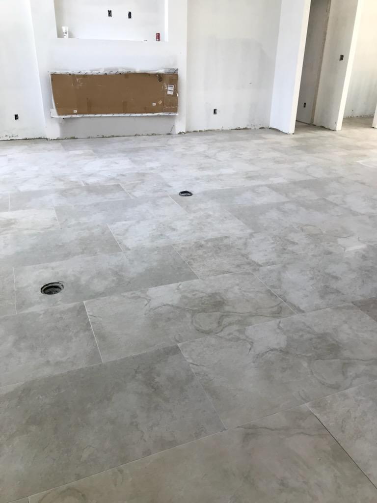Finished polished concrete slab floor poured by Delarosa Concrete