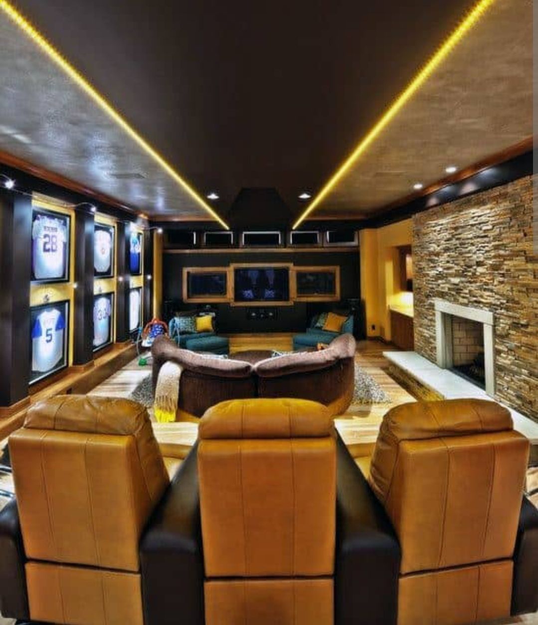 Finished basement by Mitten Made Basements
