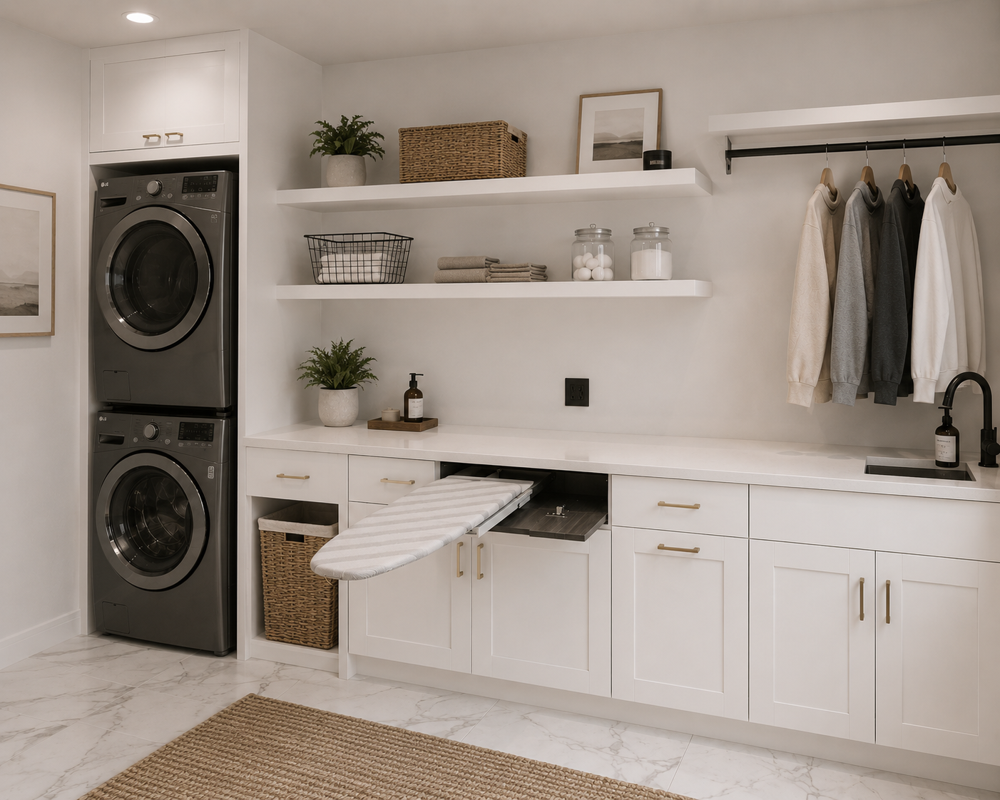Walk-in laundry room storage Mandeville Louisiana