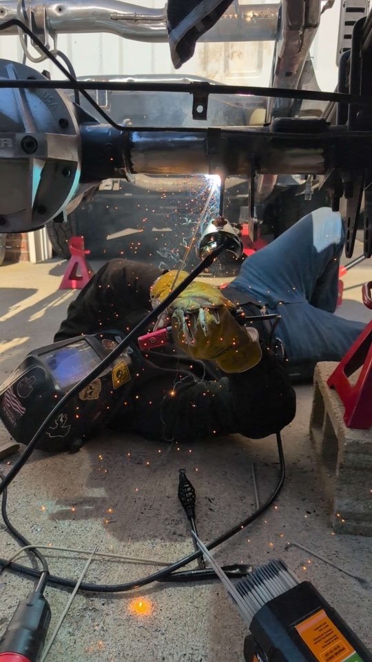 Anthony Patterson welding on site