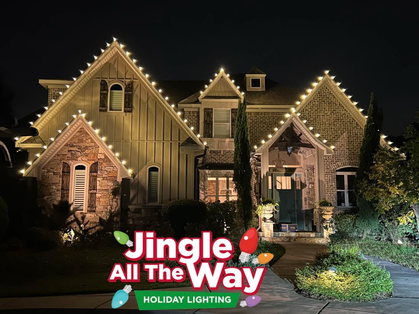 Holiday light display installed by Soapy Suds Services