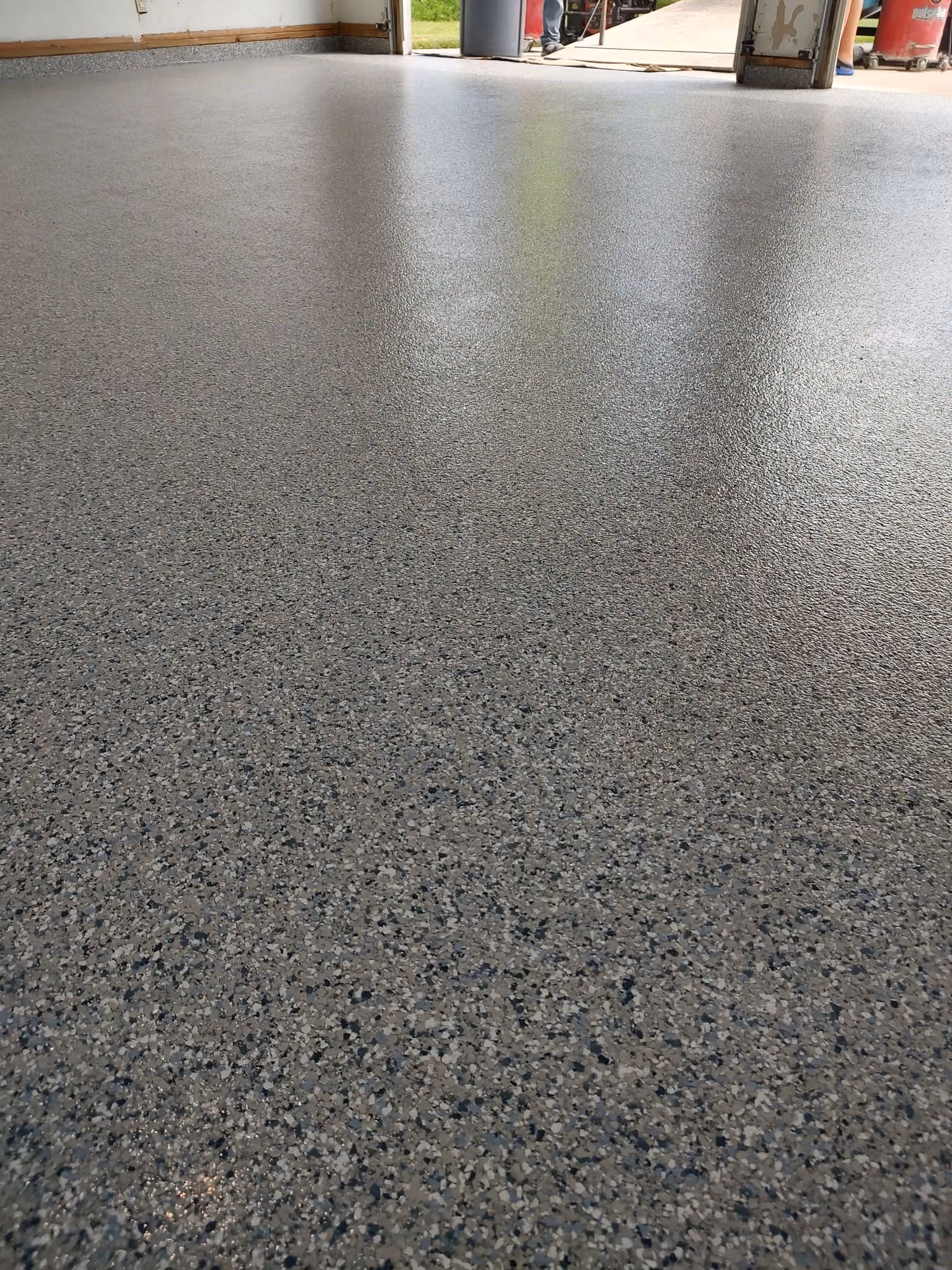 Full Flake Garage Floor Coating Done in One Day in Brainerd