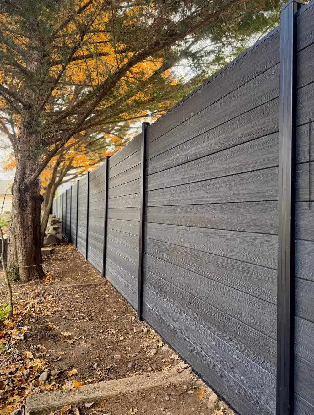 Charcoal Composite Fence Installation in Park Ridge NJ