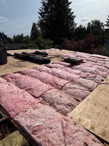 Attic insulation and moisture protection work
