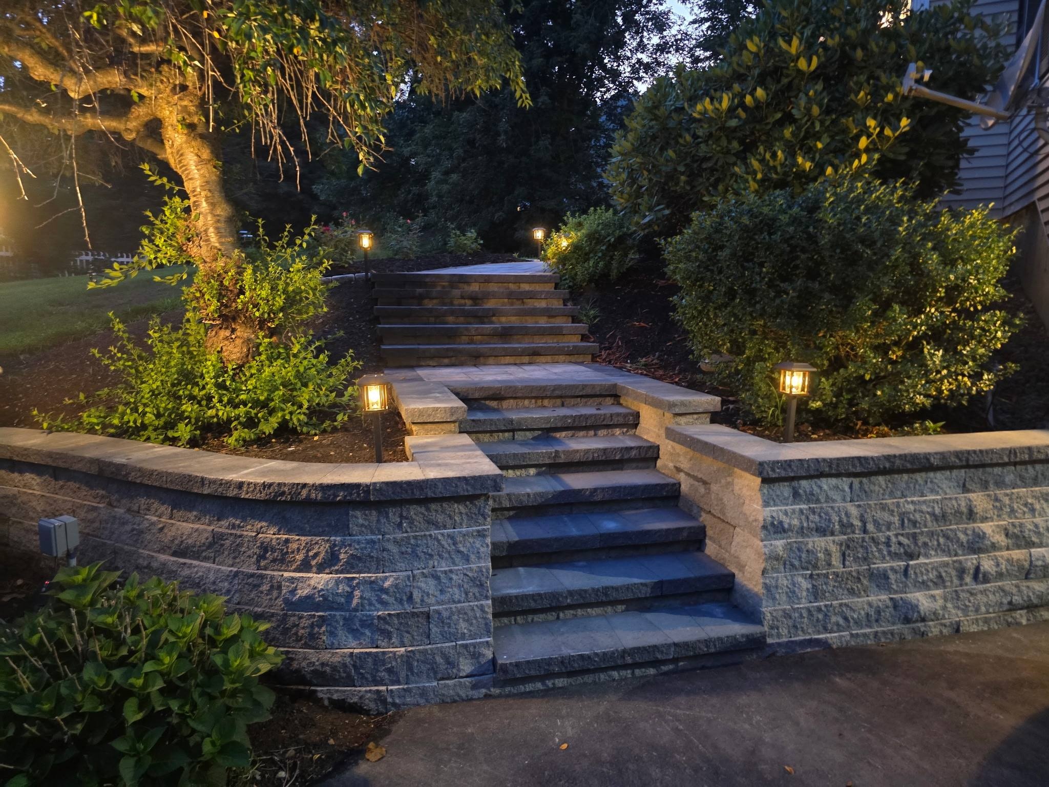 Paver patio and hardscape installation by Set n Stone Hardscapes in Groveland, MA