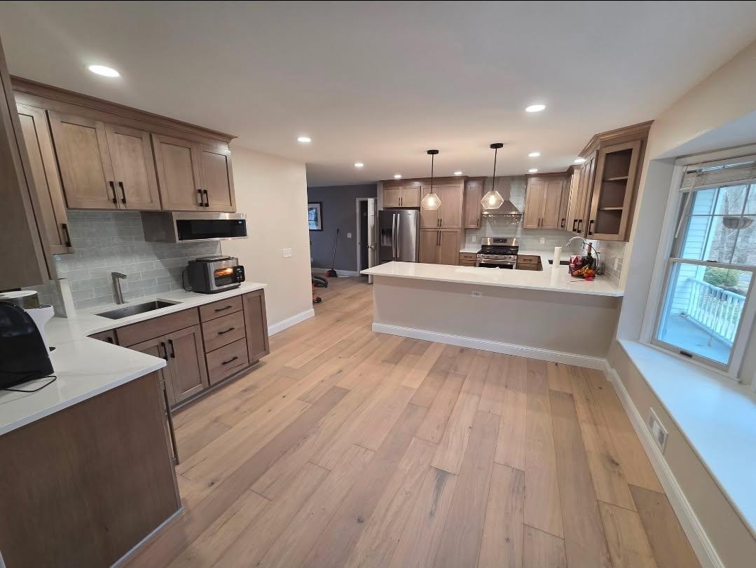 Mitten Made kitchen island and seating remodel