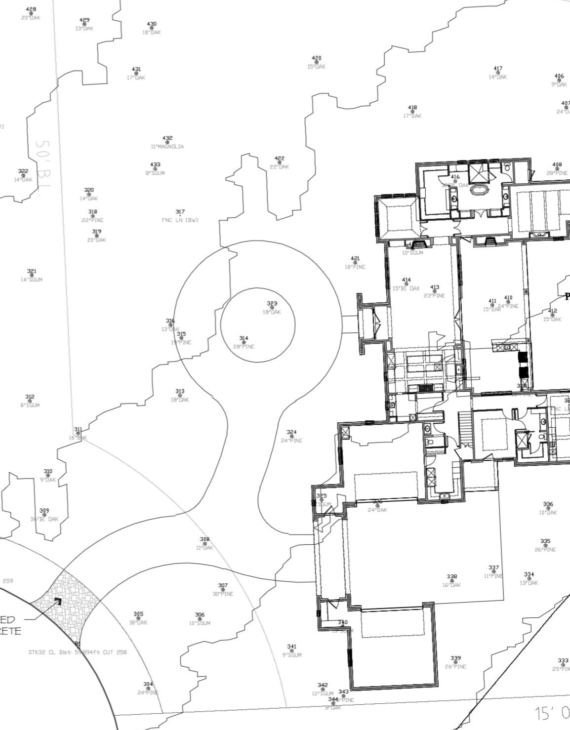 Site plan and layout drawing for a Delarosa Concrete project
