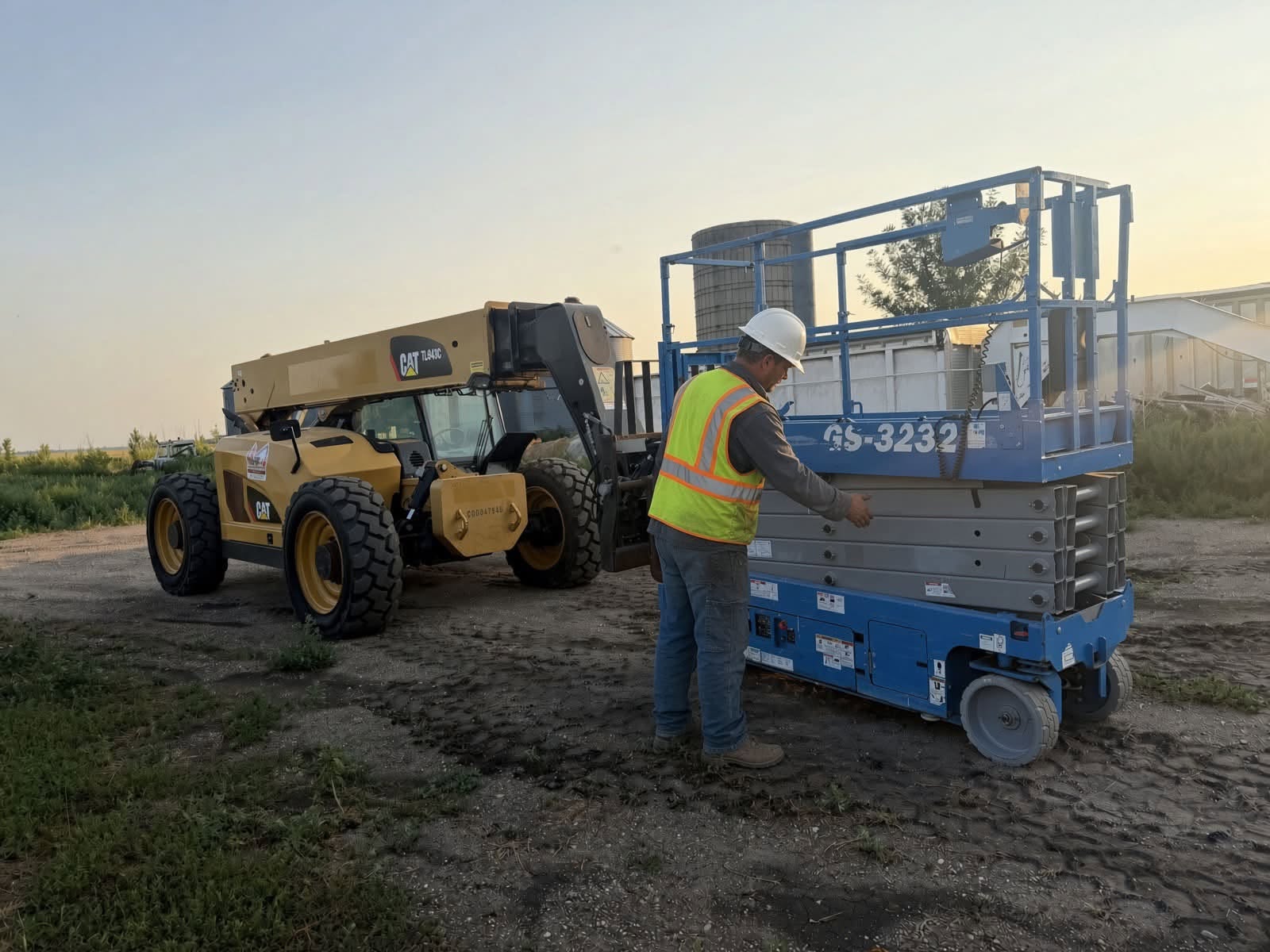 Maple River Machinery rental equipment on a job site near Casselton, North Dakota
