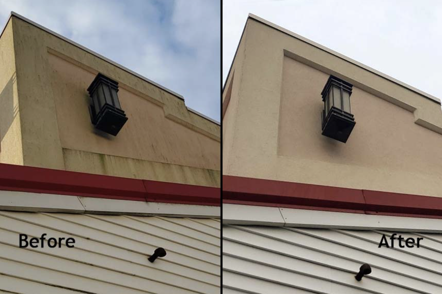 Exterior pressure washing before and after in Greater Sudbury
