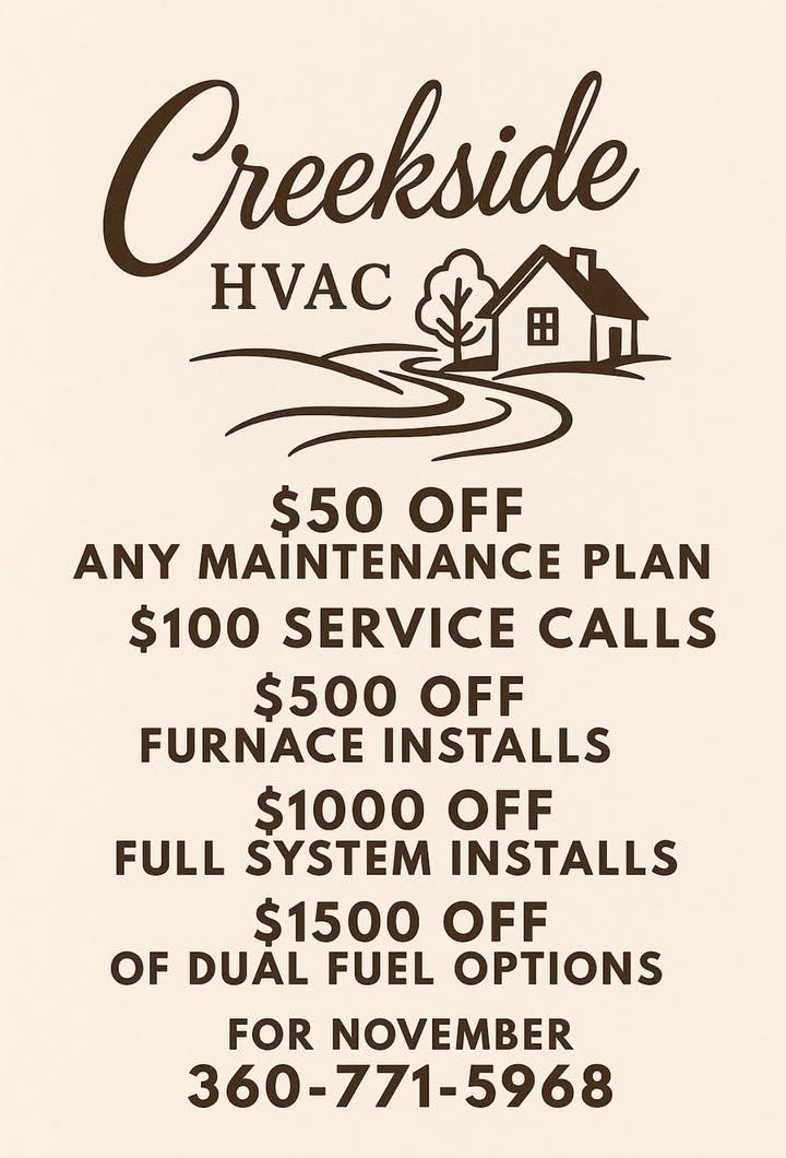  for Creekside HVAC in Washougal, WA