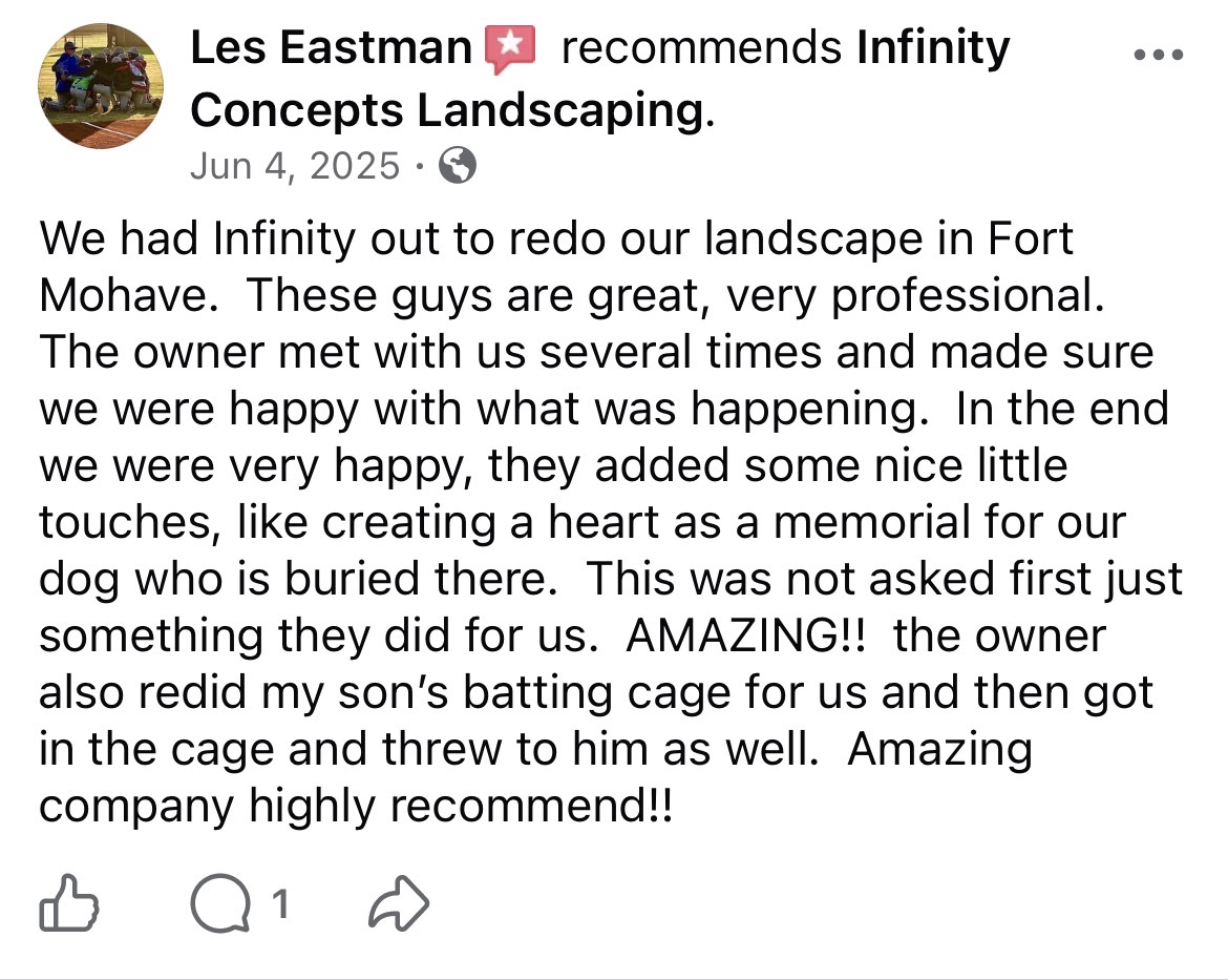  for Infinity Concepts Landscaping in Bullhead City, AZ