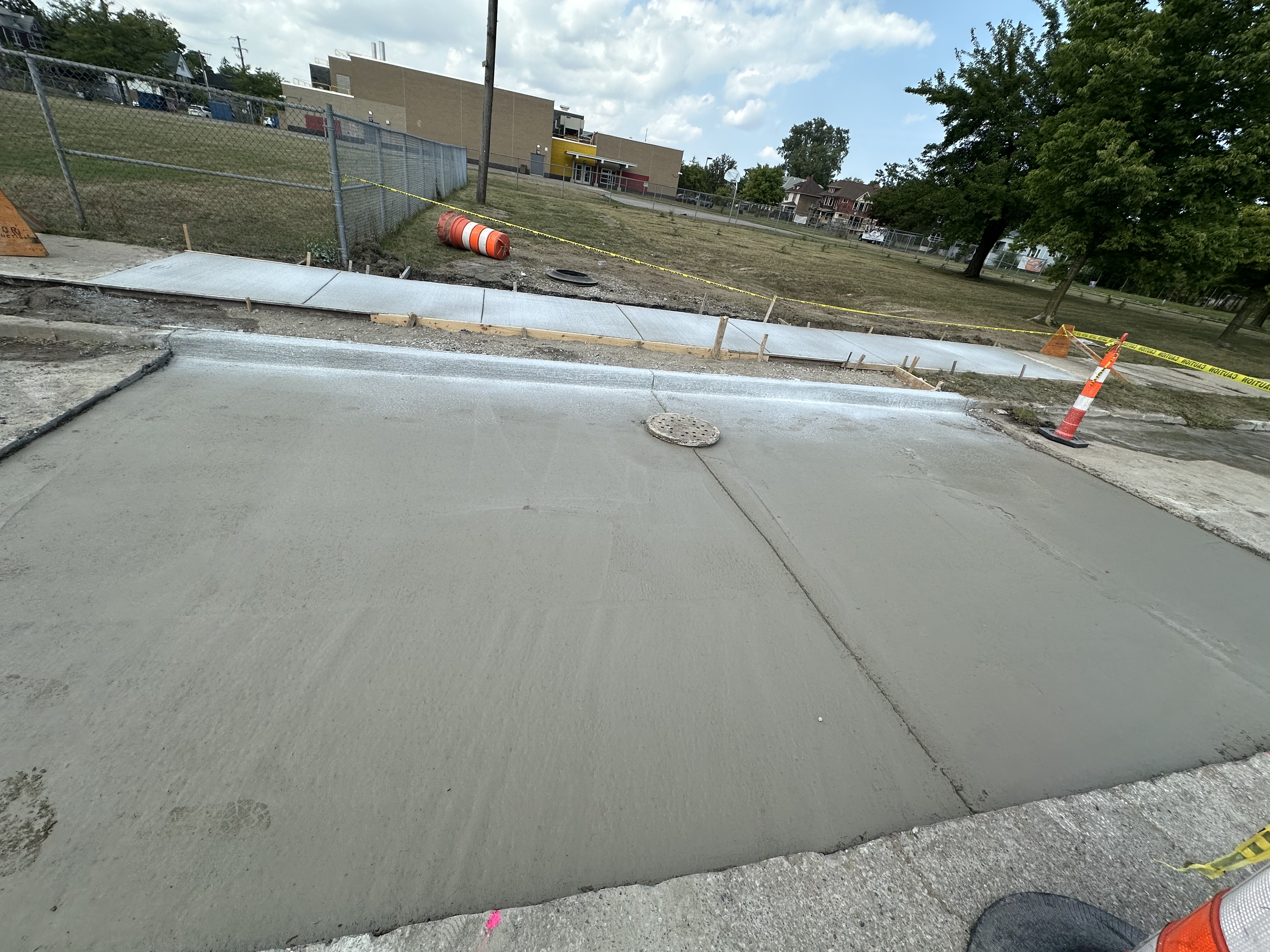 Stamped and colored decorative concrete patio