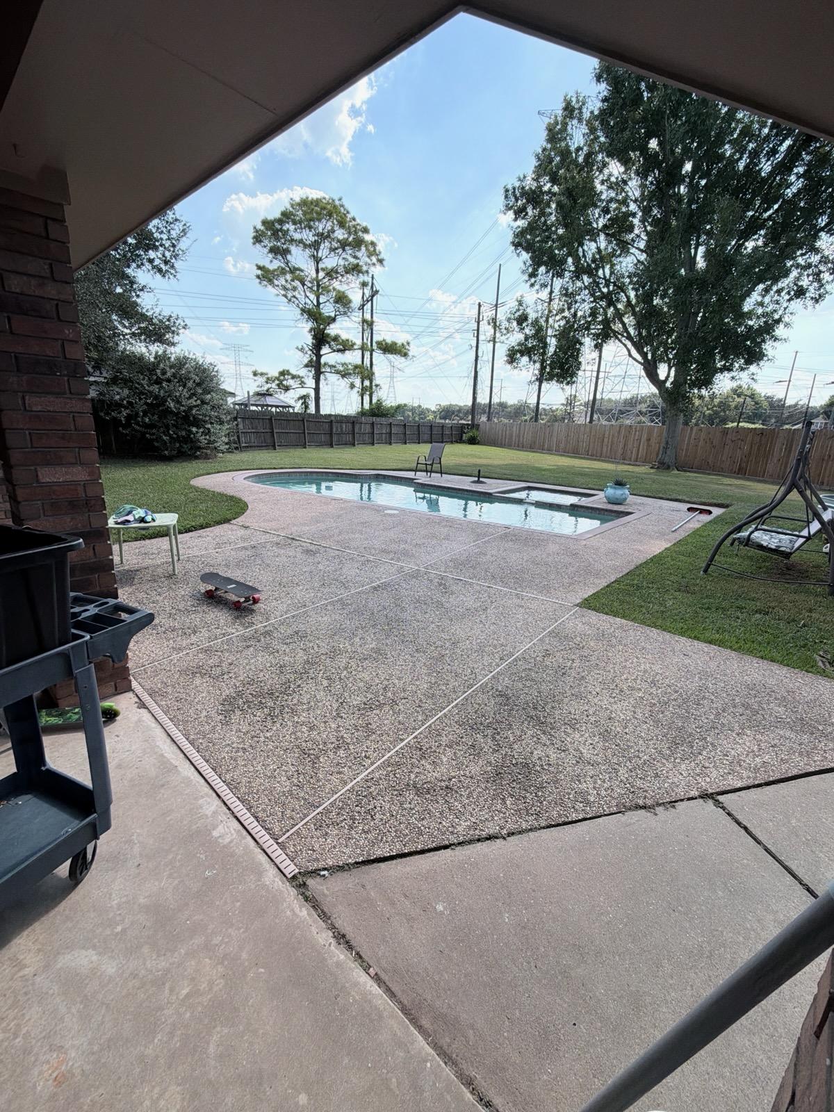 Custom concrete patio and pool deck