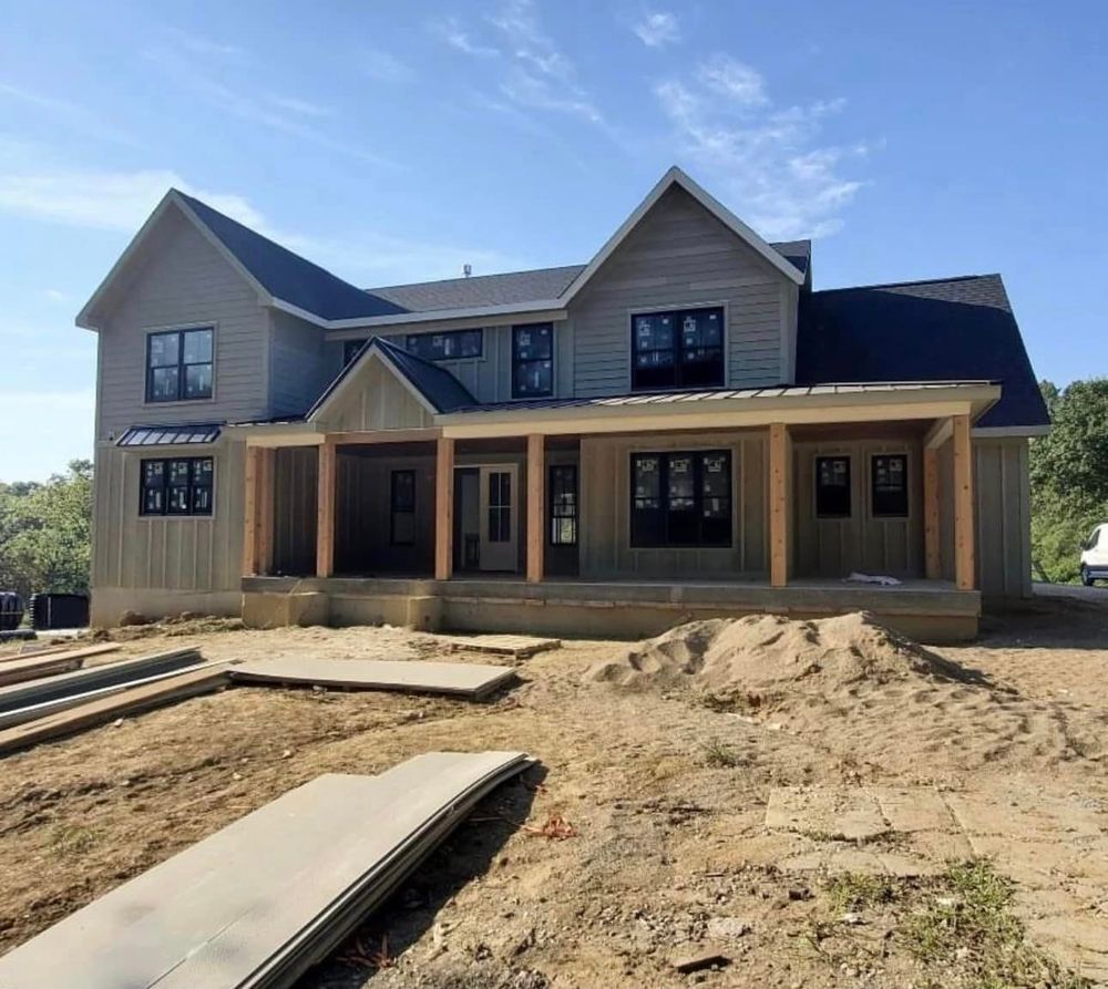 Large patio with fireplace & sliding doors (feature photo)