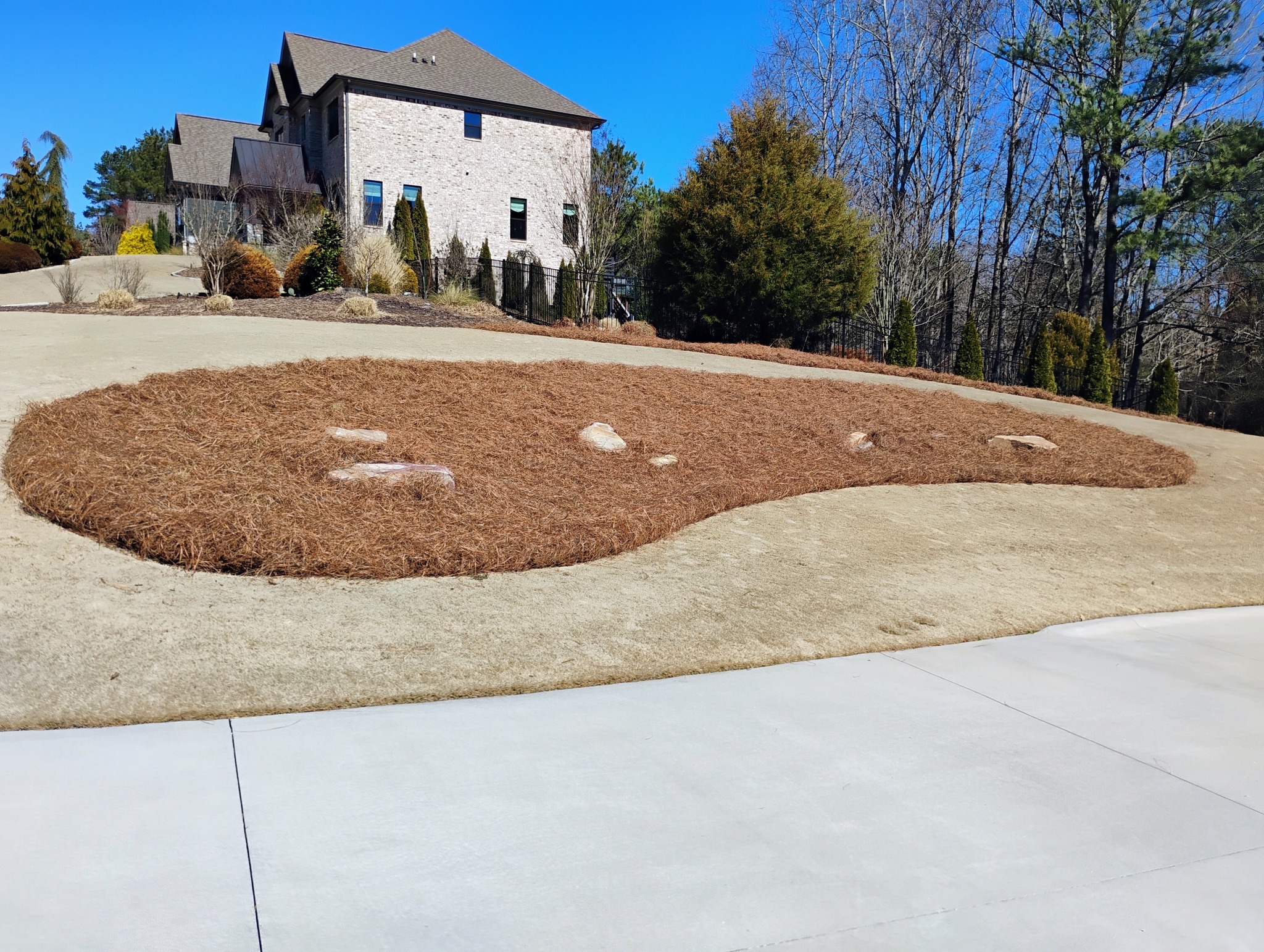 Landscaping & Hardscaping company BAM Another Pinestraw Lot in Flowery Branch, GA