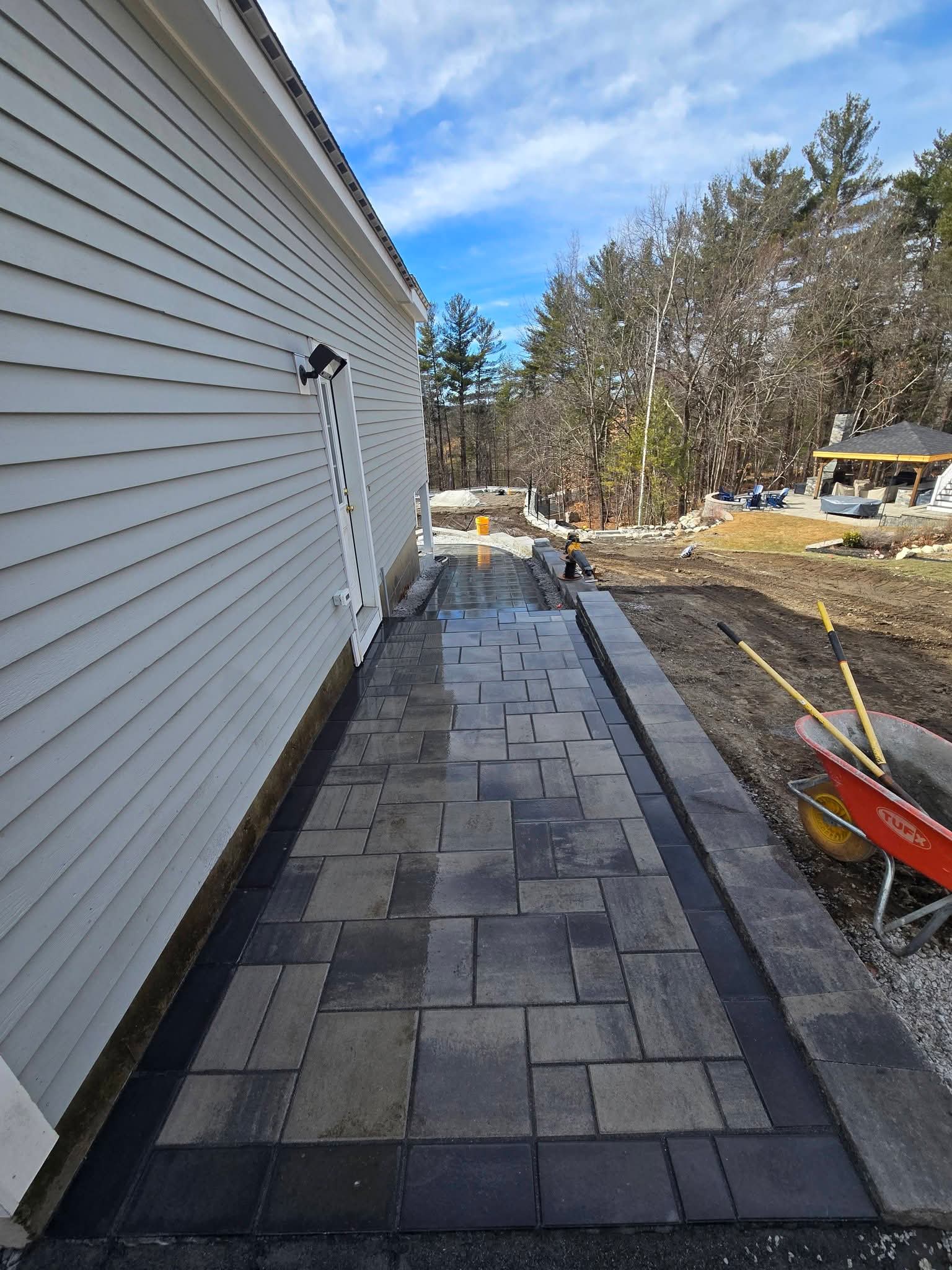Paver and stone walkway installation in Groveland, MA