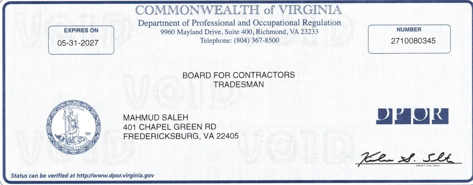 Tradesman Certification