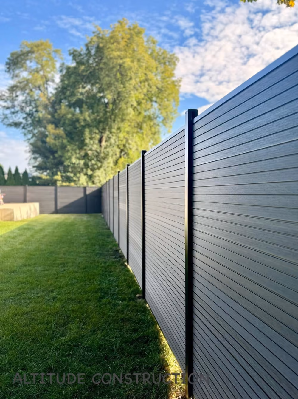 Sleek Black Composite Fence Installation in Maywood NJ