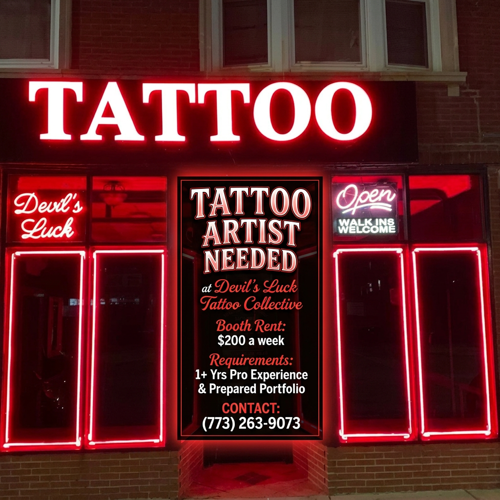  for Devil's Luck Tattoo Collective in Chicago, IL