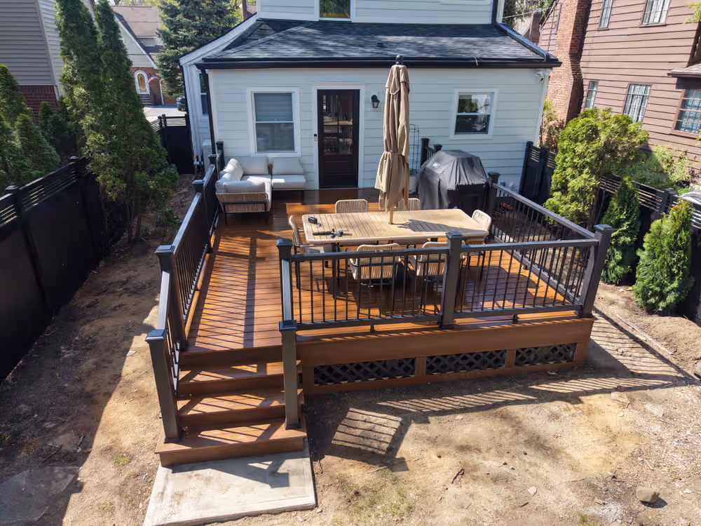 Composite Deck Build Turns Unused Backyard Into Outdoor Living Space in Teaneck NJ