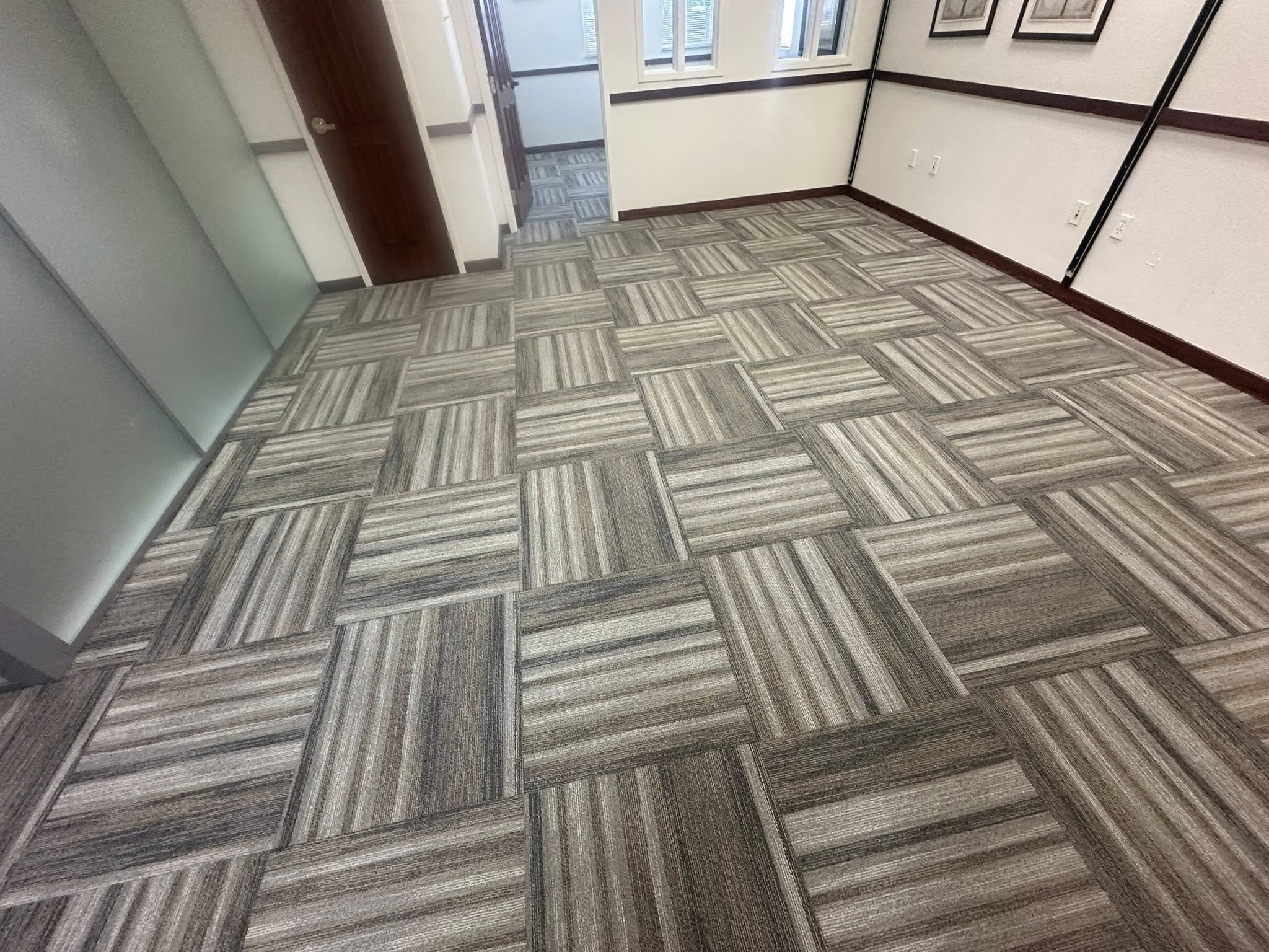 Tampa, FL office floored with grey commercial carpet tile
