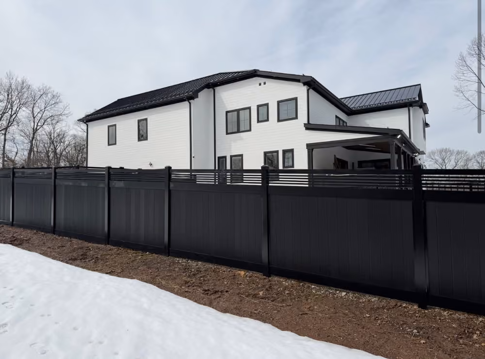 6ft Black Composite Privacy Fence Built to Match the House