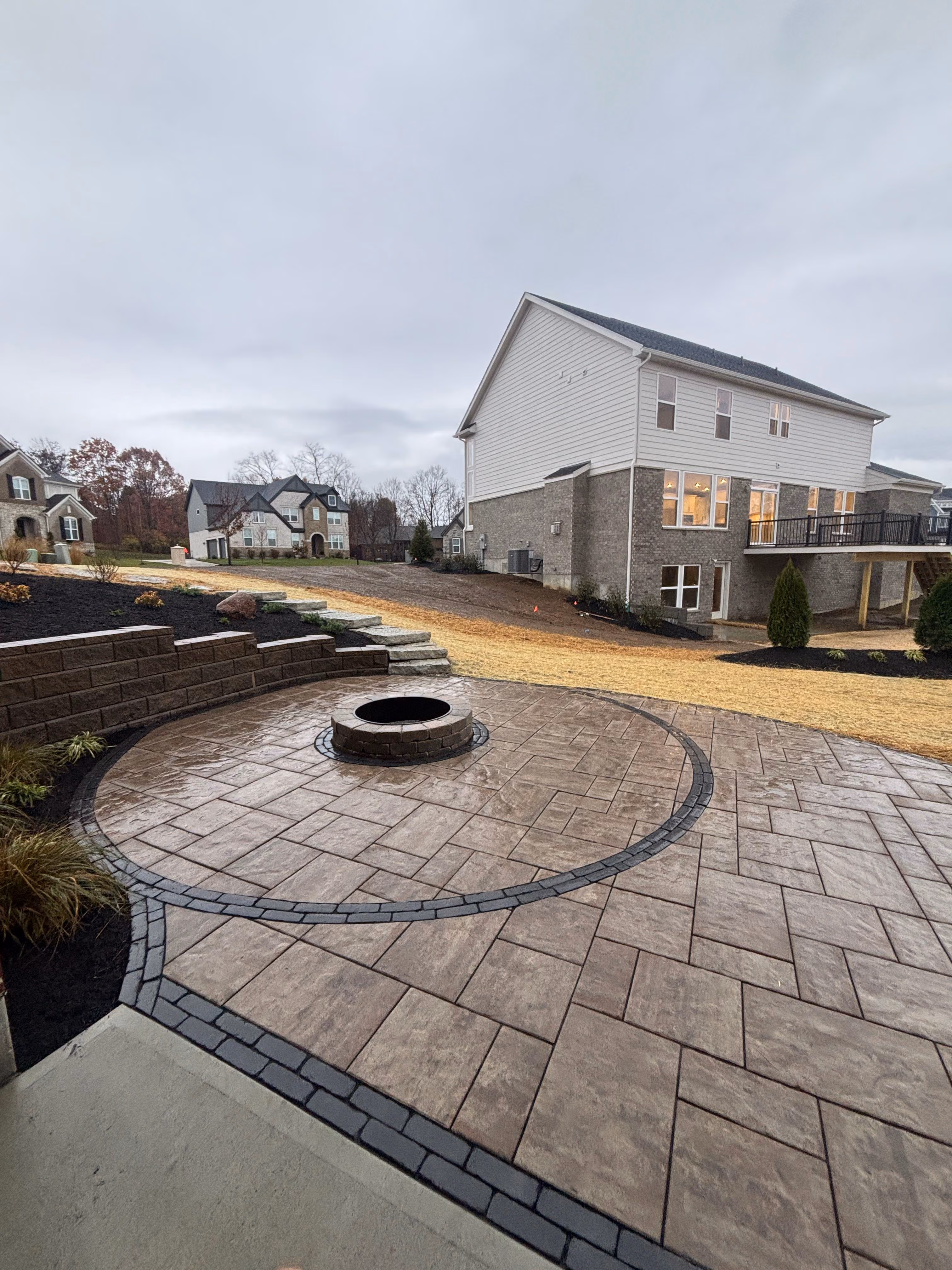Union KY Backyard Makeover with Retaining Wall and Paver Patio