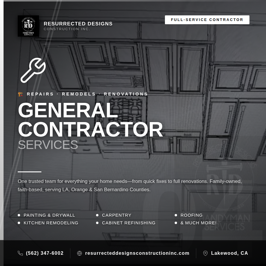  for Resurrected Designs Construction in Lakewood, CA