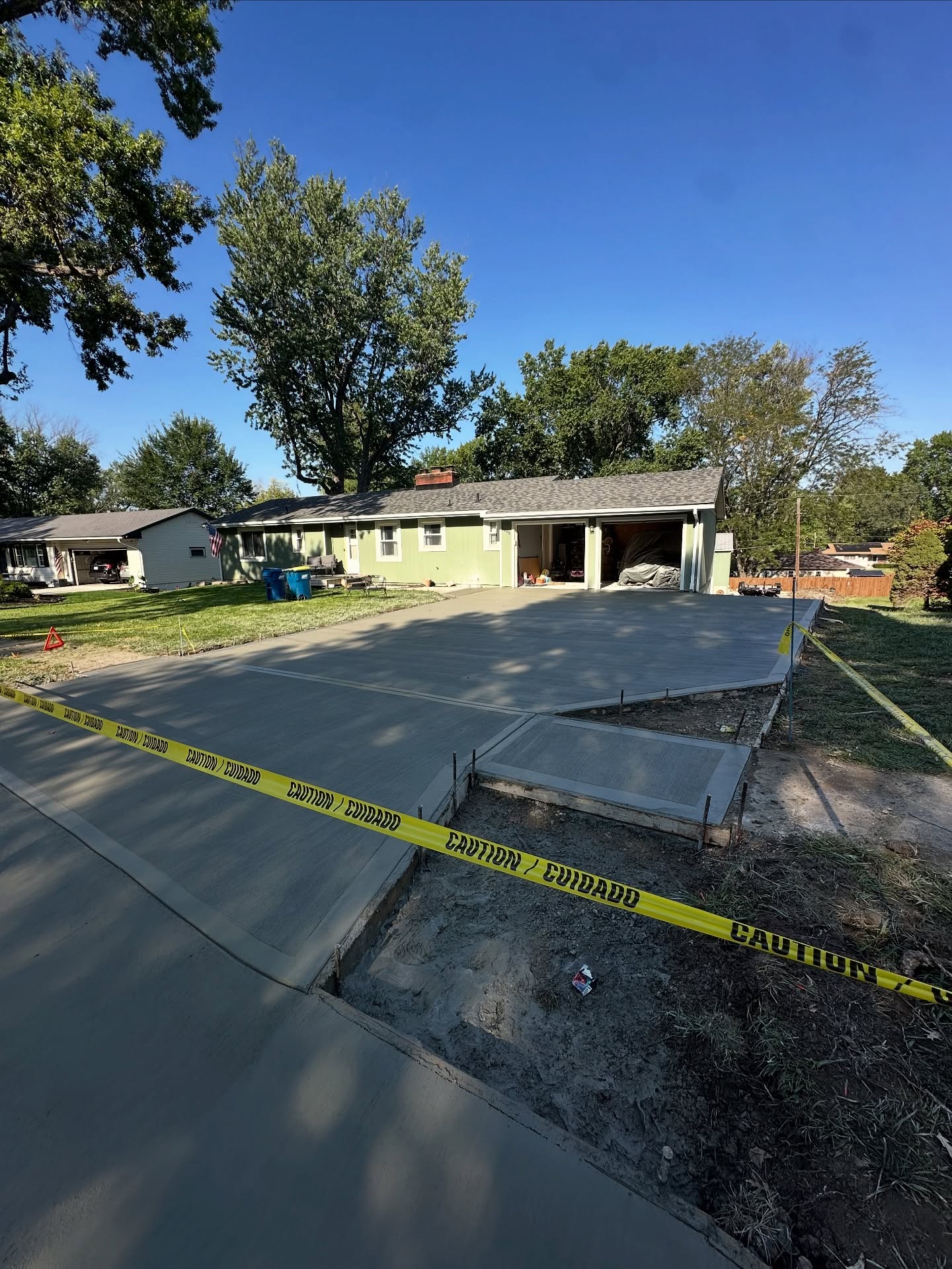 Concrete driveway installed in Overland Park, KS