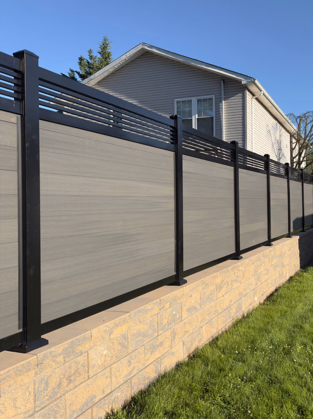 Sleek Gray Composite Fence Completed in Secaucus NJ