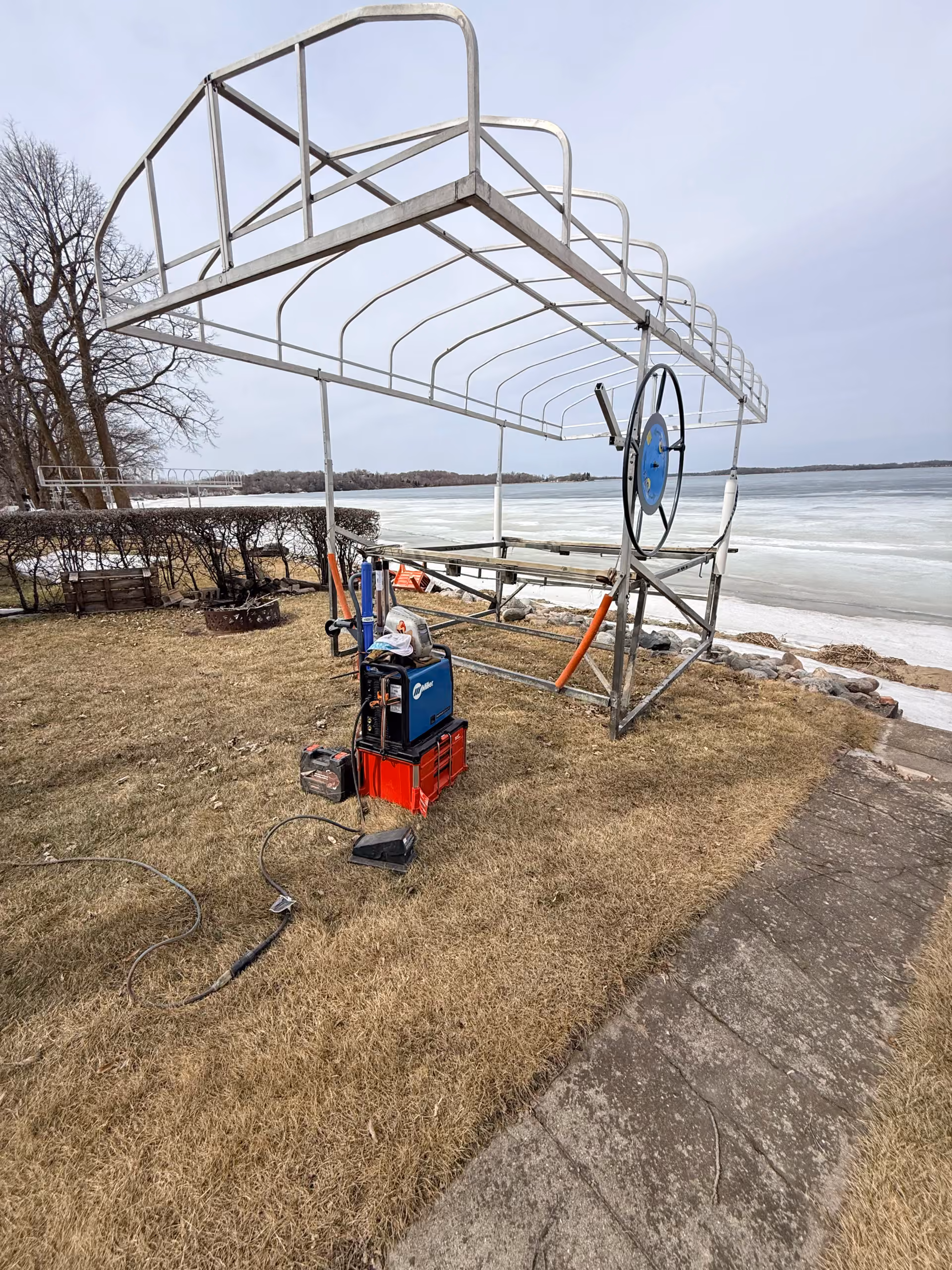Repairing a Boat Lift on Crystal Lake