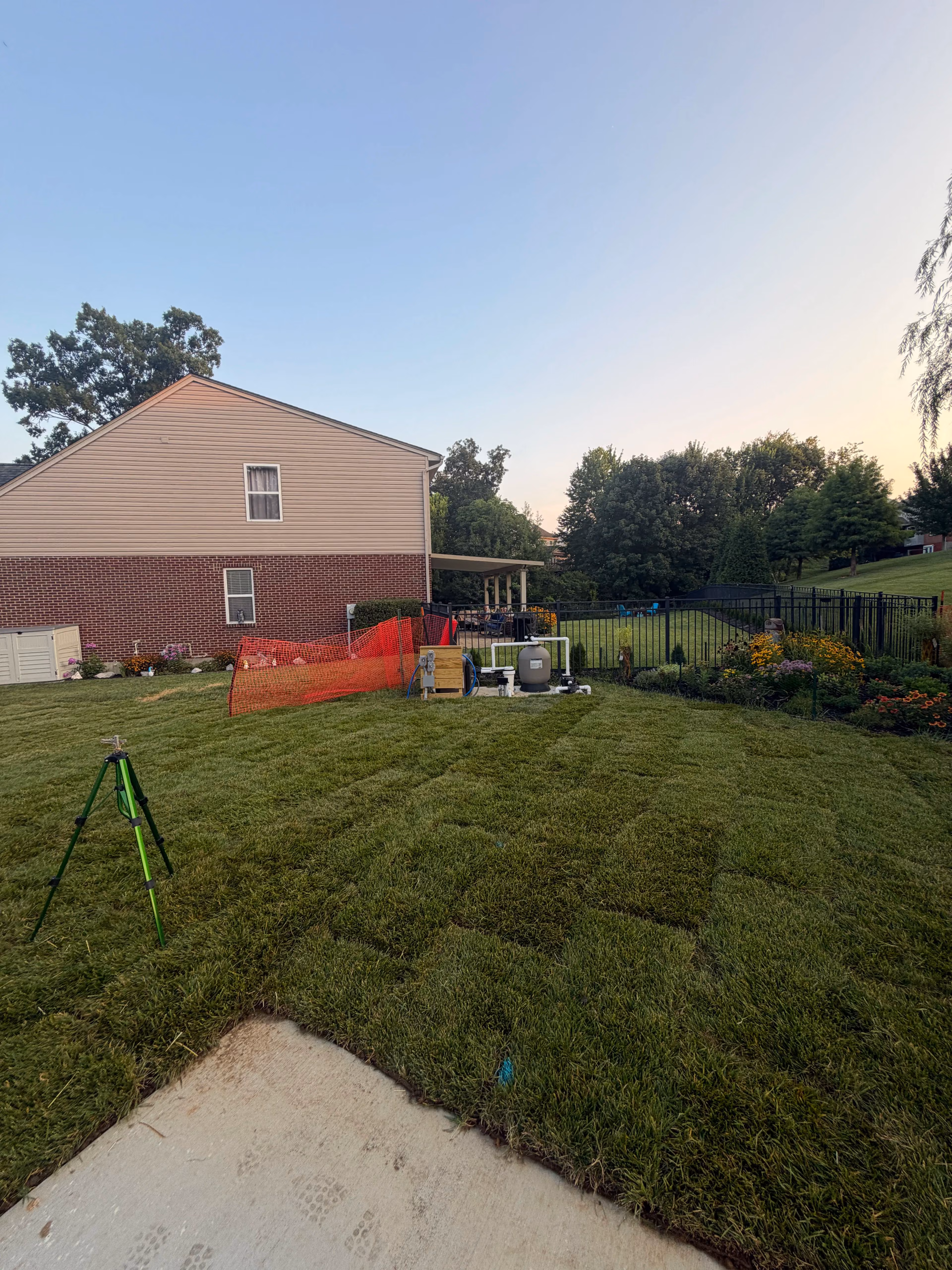 Fresh Sod Install Finishes Off a New Pool Build in Walton KY