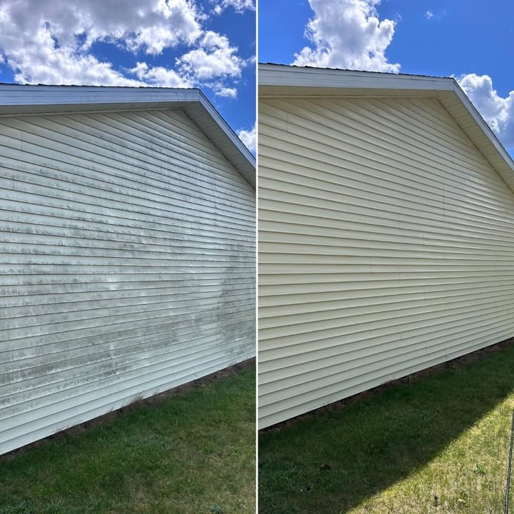 Before and after exterior cleaning in Greater Lansing