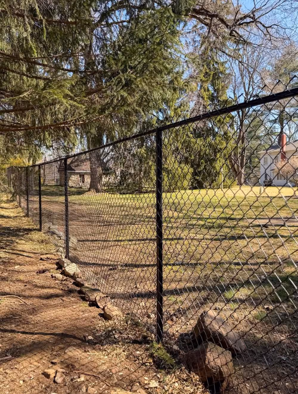 6ft Black Chain Link Fence Brings Privacy to Ridgewood Backyard
