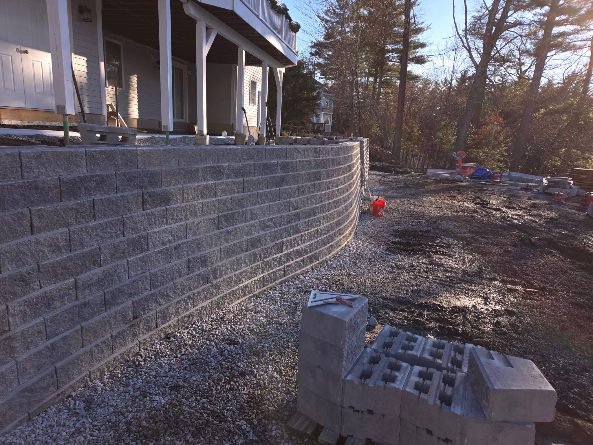Retaining wall construction in Groveland, MA