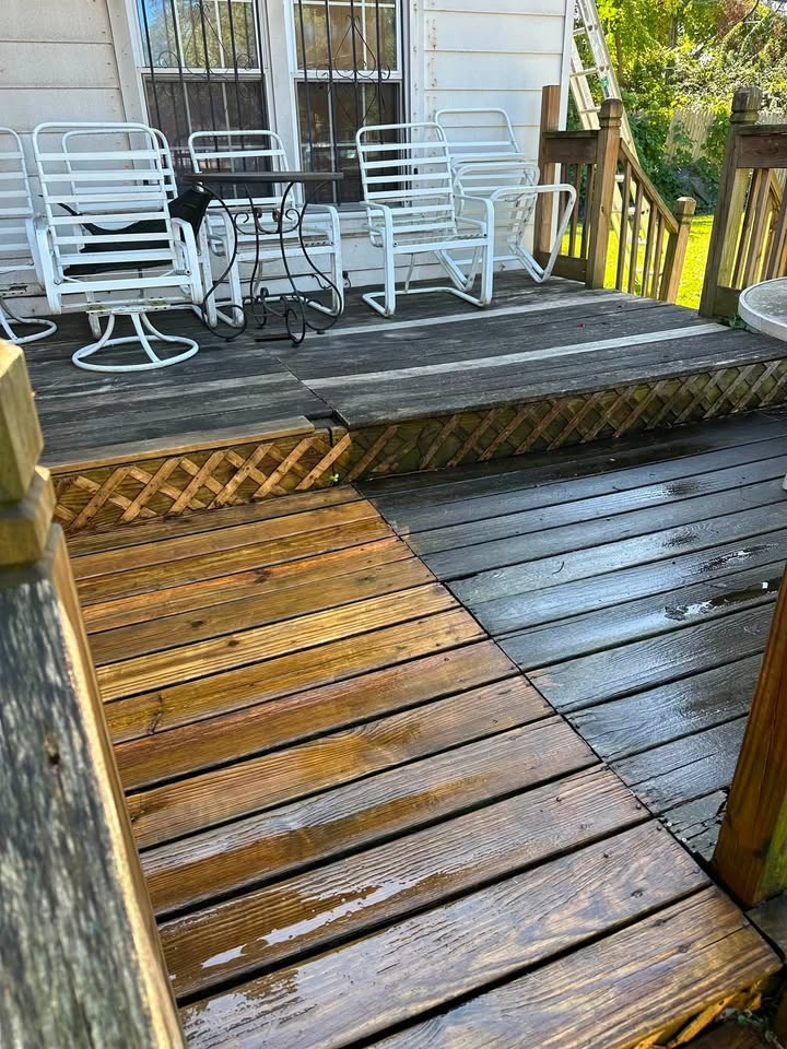 Before and after exterior cleaning in Greater Lansing