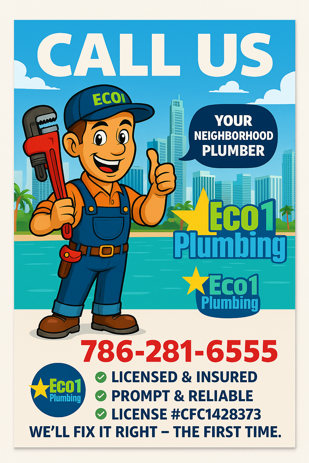  for Eco 1 Plumbing LLC in Miami, FL
